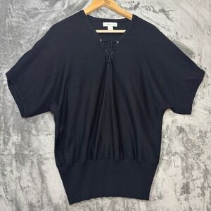 Christopher & Banks Dolman Black Sweater Womens L Whimsigoth Y2K Boho Casual